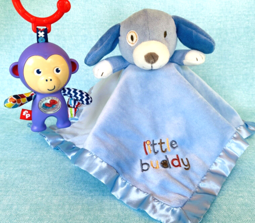 Stepping Stones Puppy Dog Little Buddy Plush Lovey & Fisher Price Teether Toy - Picture 1 of 12