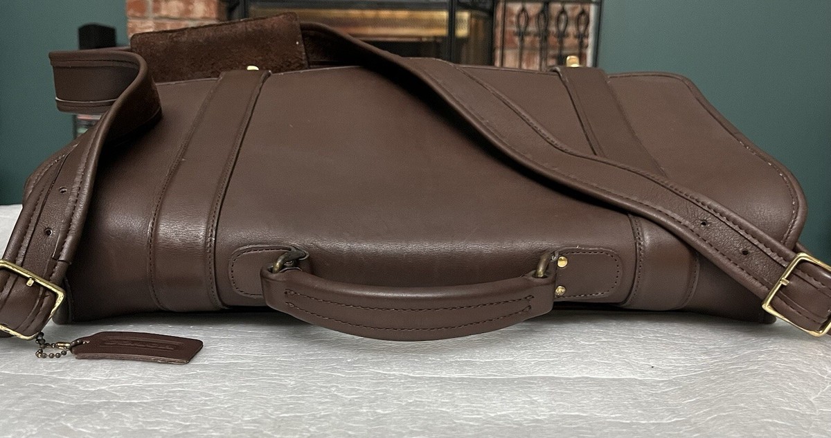 Coach Briefcase Brown Leather business Laptop bag VINTAGE - VERY