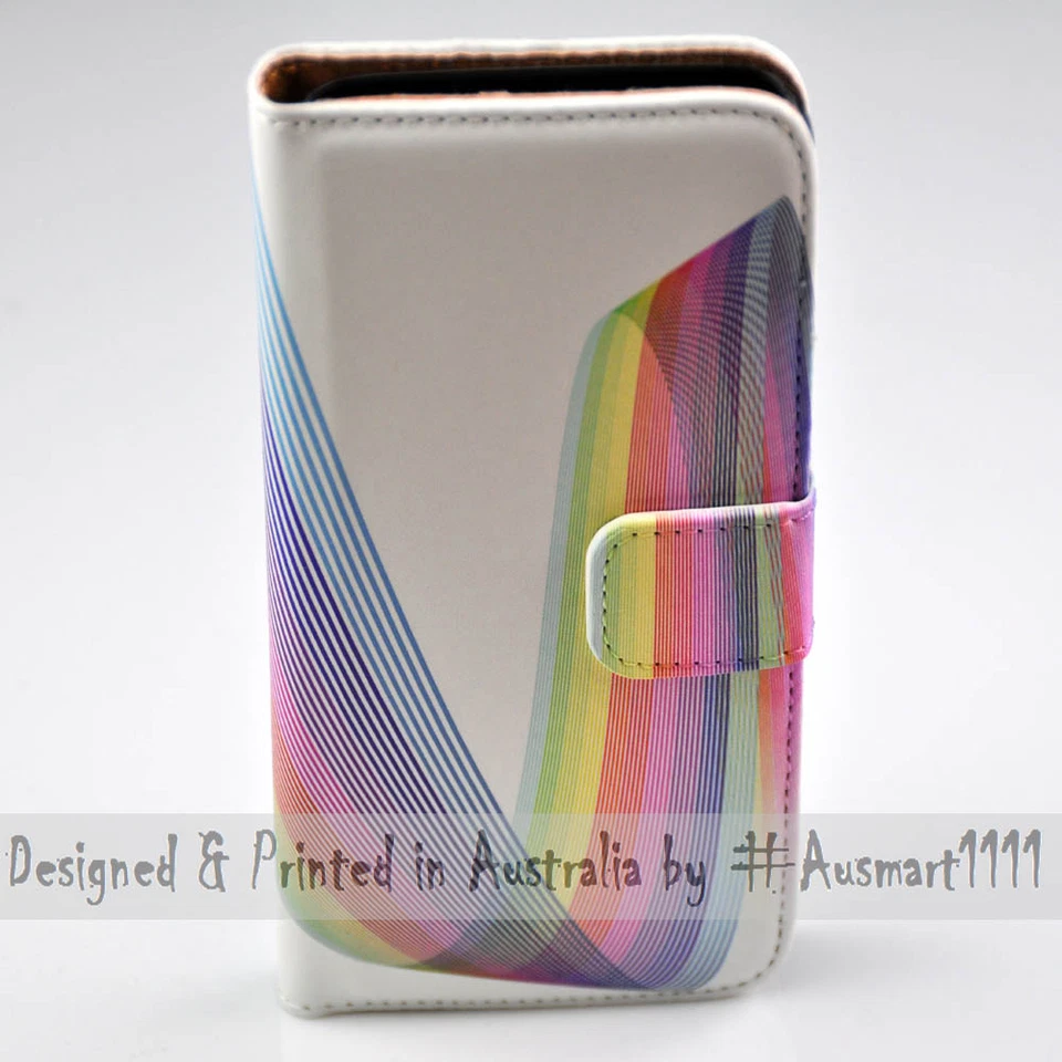 Чехол-бумажник с принтом на тему радужных линий для серии LG чехол для мобильного телефона - Изображение 2 из 3