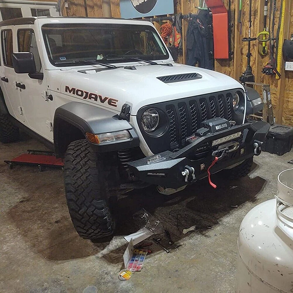 Vijay For 2020-2025 Jeep Gladiator JT Front Bumper with LED Lights and D-Ring Foto 4 de 4