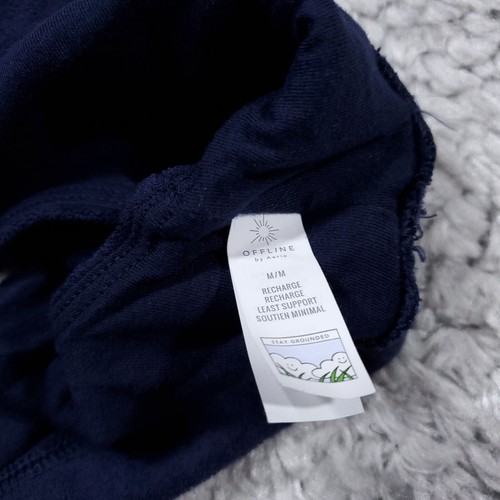 Aerie Offline Recharge Summer Lights Terry Sports Bra Size Medium Navy Blue - Picture 6 of 7