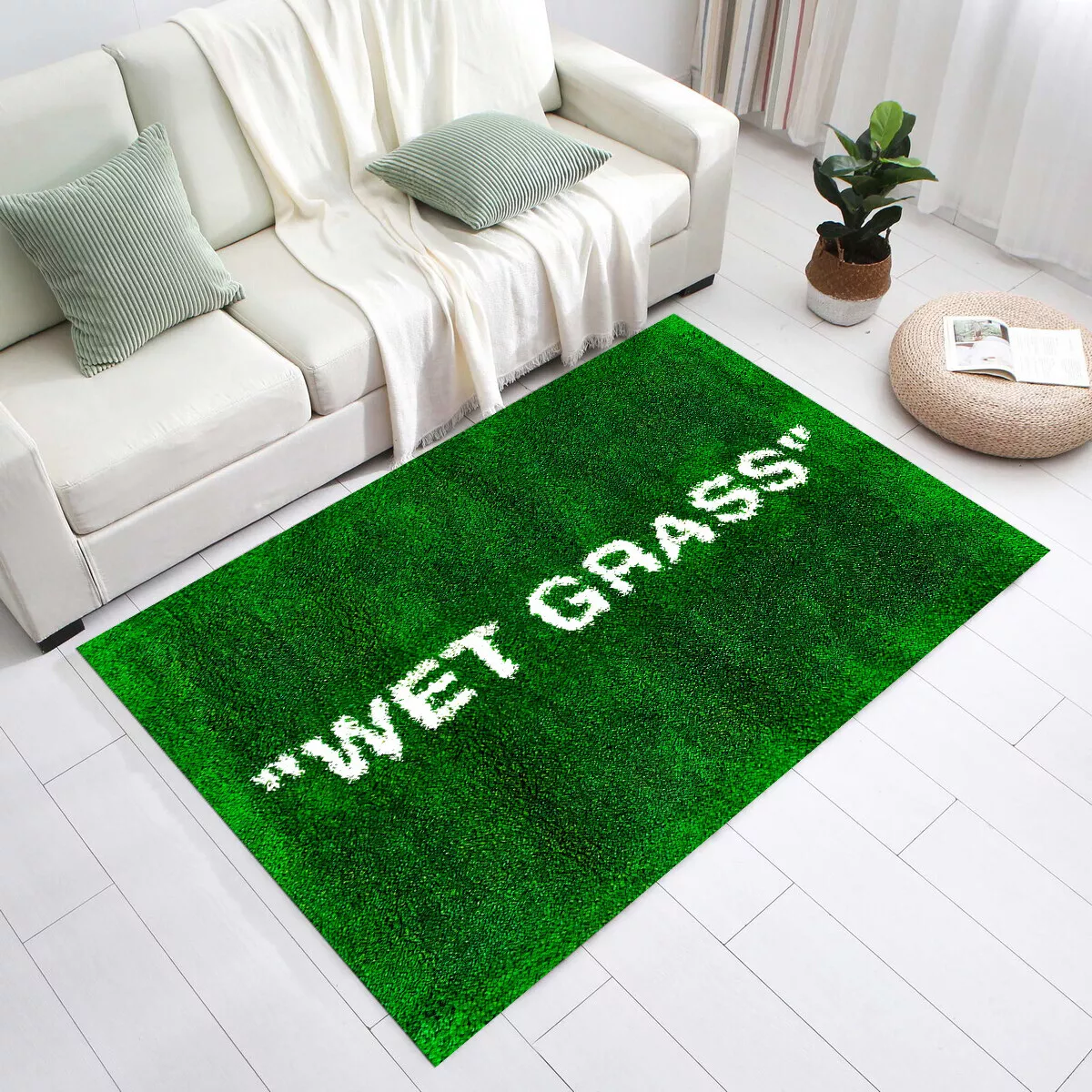 Grass on sale green rug