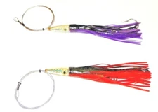 High Speed Wahoo Lure Skirt Ono Tuna Mahi Mahi Cable Rigged SS Leader