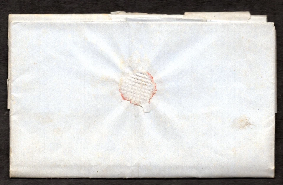 US 1849 NEW BEDFORD, MASS. & "5" POSTAGE BOTH IN RED ON FOLDED LETTER TO BOSTON - Image 2 of 4