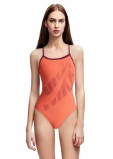 Nike Racerback Tilt Logo One-Piece Training Swimsuit Orange  30 / 4 