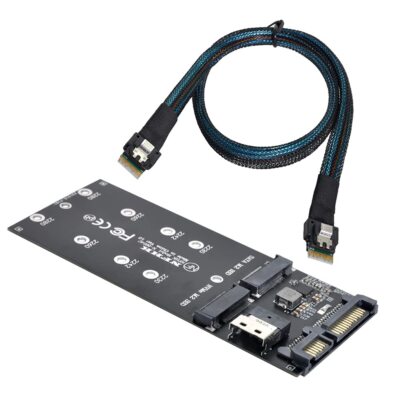 SFF-8654 Cable Card U2 Kit NGFF M-Key to Slimline SAS NVME PCIe SSD Adapter
