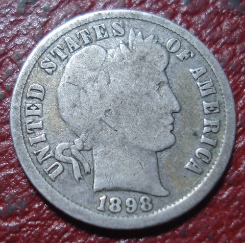 1898 BARBER DIME IN GOOD CONDITION