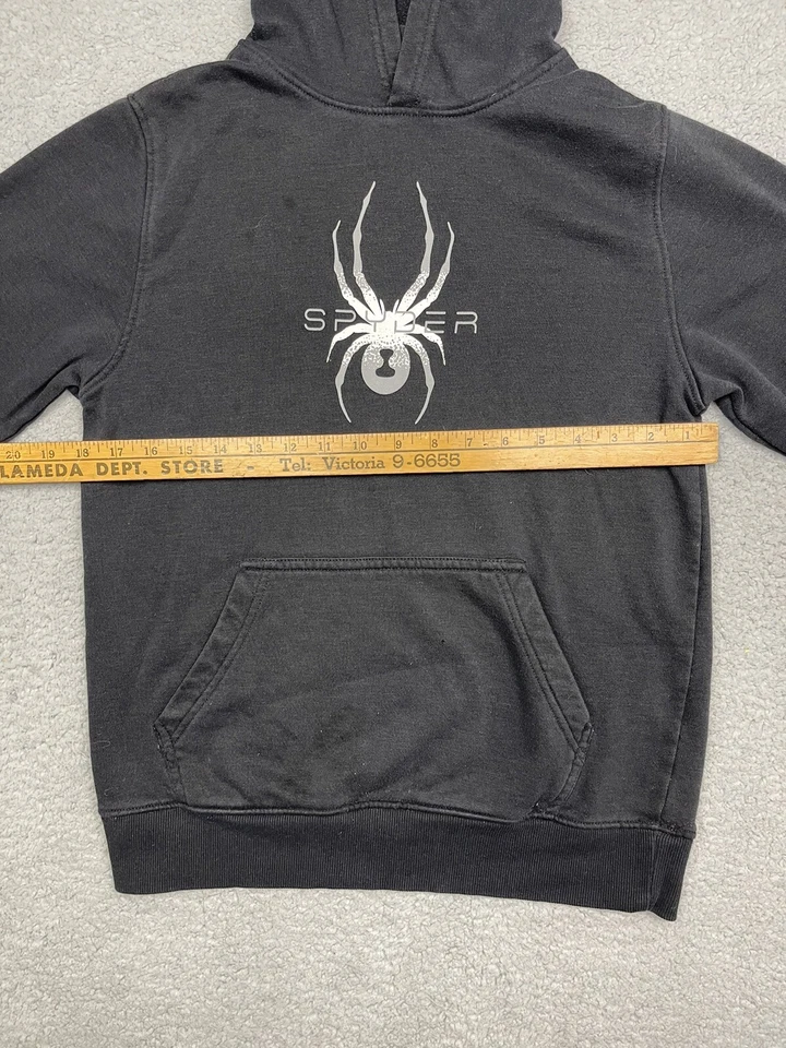 Spyder Boys Sudadera Grande 14/16 Negro Con Capucha Manga Larga Foto 4 de 4