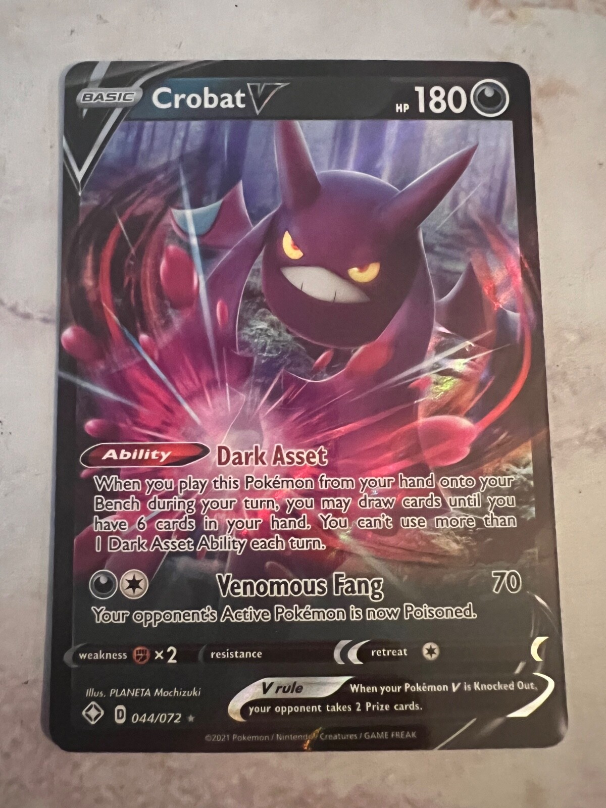 Crobat V 44/072 Shining Fates Holo Pokemon TCG NM