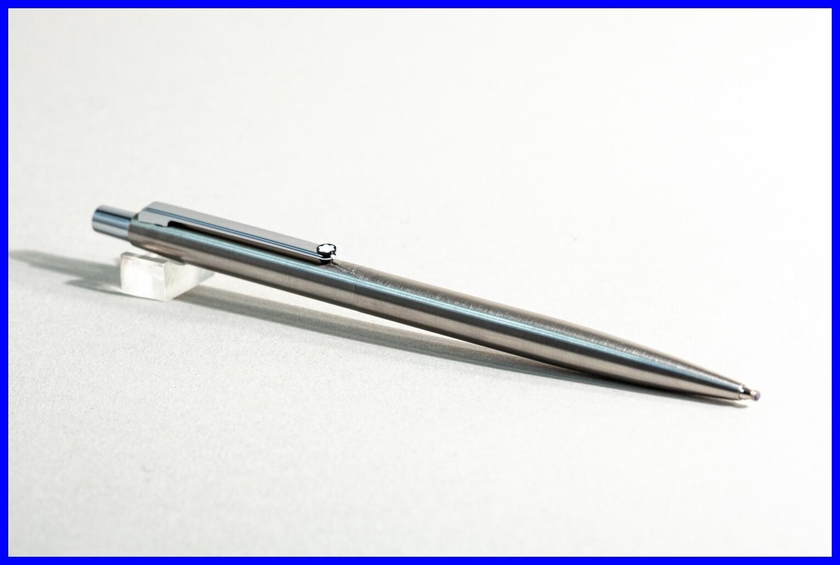 1990s MONTBLANC SL Pusher BallPoint Pen STEEL & CHROME Boxed