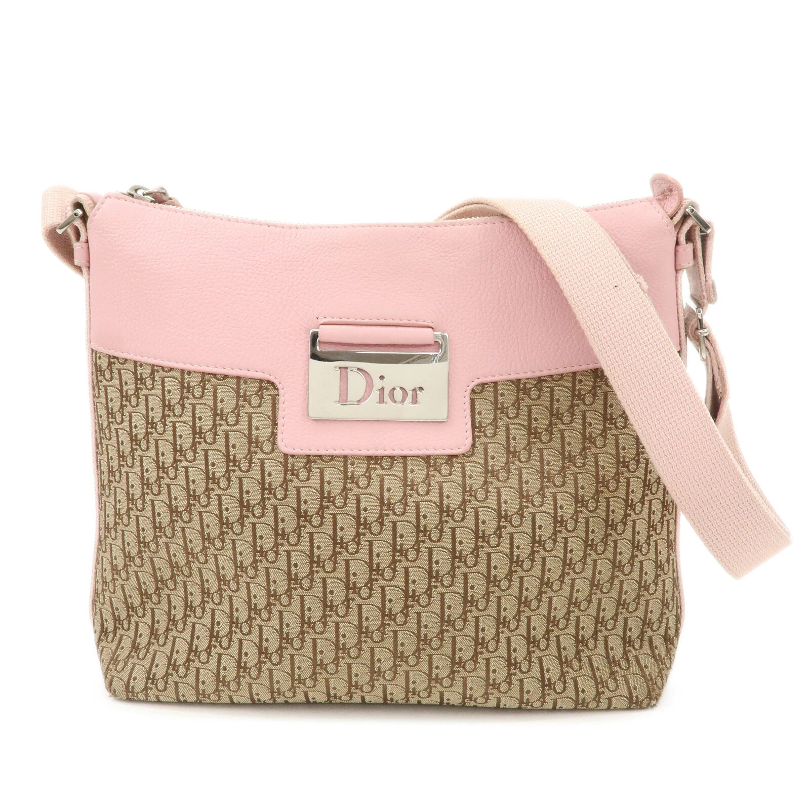 Authentique sac à bandoulière Christian Dior Street Chic Trotter toile cuir occasion F/S