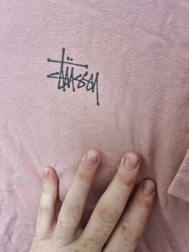 vintage stussy shirt adult size small pink logo 80s 90s - Picture 6 of 6