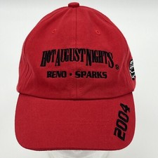 Hot August Nights Car Hat - Reno Sparks NV 2004 Red StrapBack Baseball Cap EUC