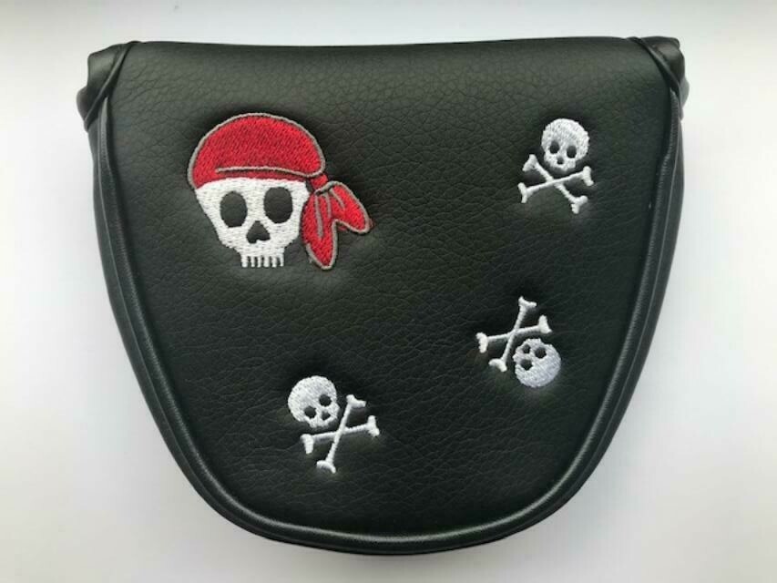 NEW SKULL AND CROSSBONES MALLET GOLF PUTTER HEADCOVER. COVER.