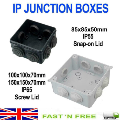 IP JUNCTION TERMINAL BOXES IP55 IP65 WEATHERPROOF FOR CCTV LED OUTDOOR ...