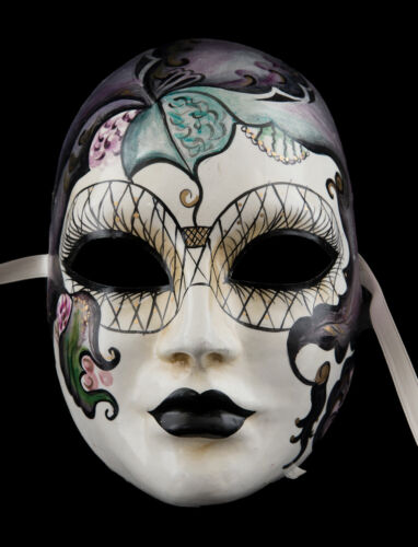 Masque de Venise - Visage Volto- papier mâché - Collection Retro Prestige -22558 - Afbeelding 1 van 4
