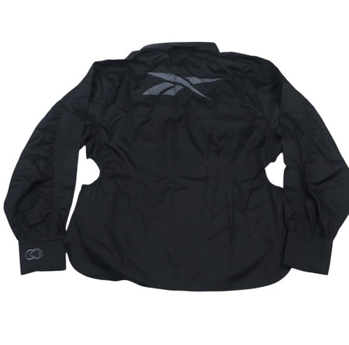 Reebok Cardi B lang geraffte Ärmel schwarz Knopfleiste Shirt Damen Übergröße 1X - Bild 11 von 15