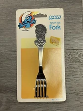 Vintage Smurf Stainless Steel Child’s Fork ~ Peyo Danara