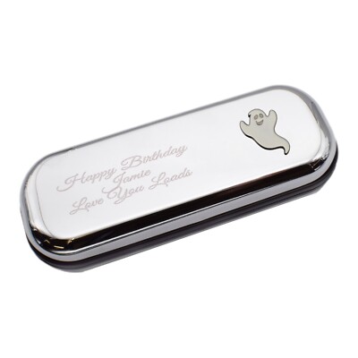 Halloween Gespenst Design Personalisiert Graviert Verchromt Brillenetui Box