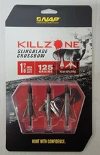 NAP Killzone Slingblade Crossbow 1-7/8" C.D. 125 Grains Broadheads 3-Pack 60-002