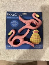 FLAMINGO Boca Clips Beach Towel Holders Set of 2 Large Bag Or Towel Clips NEW