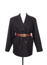 Women's Vintage Burberry Doublebreasted Navy Blue Wool Jacket UK12/US10