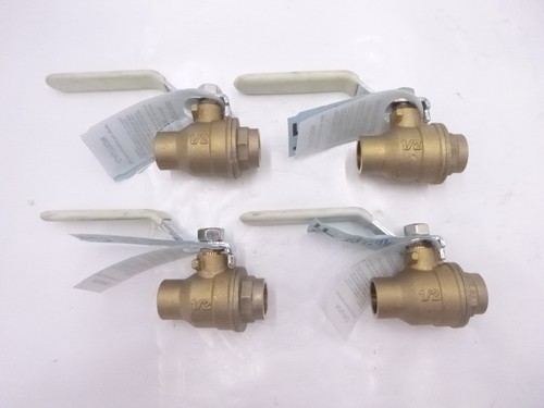 4 Pack Apollo 1/2" Full Port Brass Ball Valve Sweat x Sweat 94ALF-203-01A