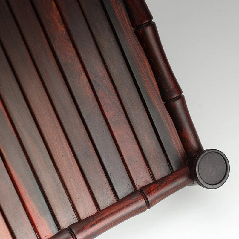 Rosewood Wooden Bamboo Joint Tea Tray Kung Fu Tea Serving Table Rack - Image 2 of 4