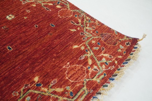 5 x 7 ft Red Tree of Life Gabbeh Tribal Afghan Hand Knotted Wool Rug - Picture 7 of 17