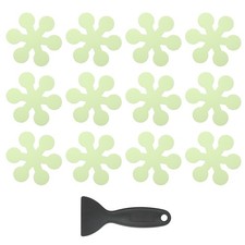 12 Pcs Non Slip Bathtub Stickers with Scraper Anti Slip Snowflake Green