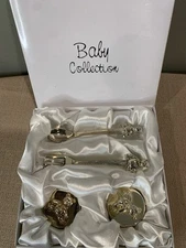 Baby Collection Keepsake Box. First Curl First Tooth Spoon Fork.  Satin Lined