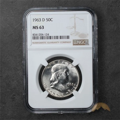 1963-D Franklin Silver Half Dollar 50C - NGC MS63 - Denver