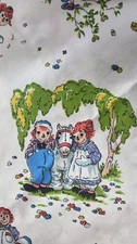Vintage Raggedy Ann and Andy Pillowcase Toddler Bed Size Pillow Case 18" x 13"