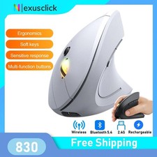 2.4GHz Bluetooth Wireless Vertical Mouse Rechargeable Ergonomic 1600DPI 6 Button