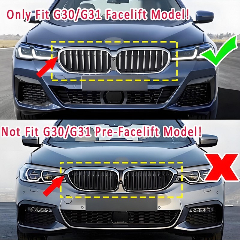 CALANDRE LOOK M PERFORMANCE NOIR MATT POUR BMW SERIE 5 G30 G31 (17-20