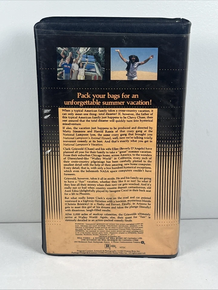 National Lampoon's Vacation VHS 1983 Warner Video Clamshell Comedy Chevy Chase - Image 3 of 4