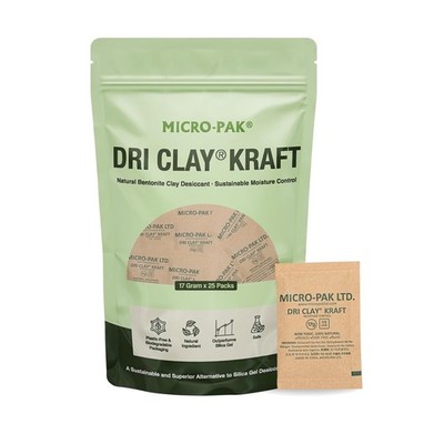 Micro-Pak Kraft Clay Desiccant, 17gx25pcs, Halal Certified