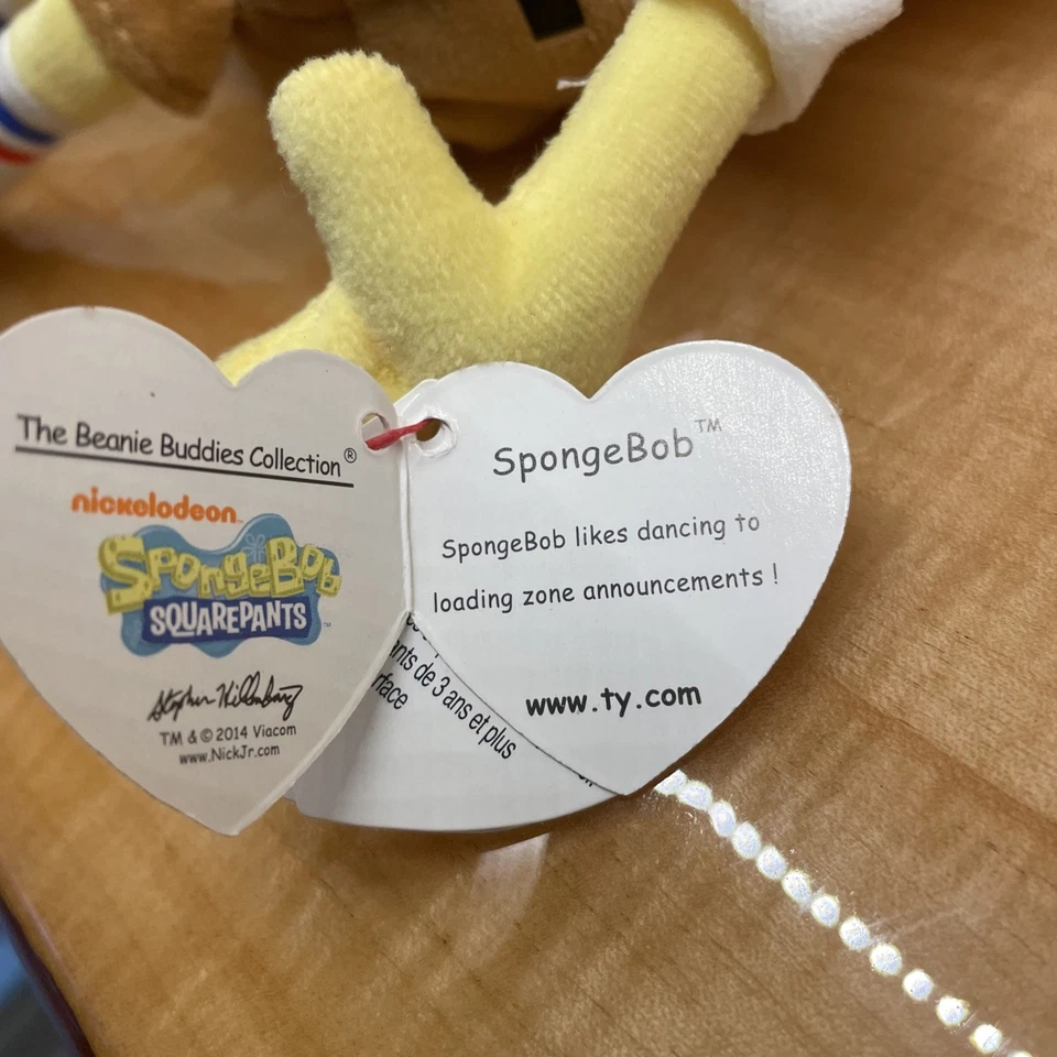 Pantalones cuadrados Bob Esponja TY Beanie Buddies 12" de alto peluche Foto 4 de 4