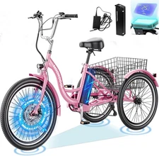 MOONCOOL Electric Tricycle for Adults 24" Electric Trike 36V 350W 10.4Ah Battery