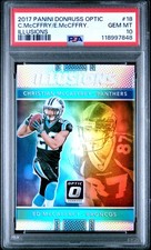 2017 PANINI DONRUSS OPTIC ILLUSIONS #18 CHRISTIAN MCCAFFREY/ED MCCAFFREY PSA 10