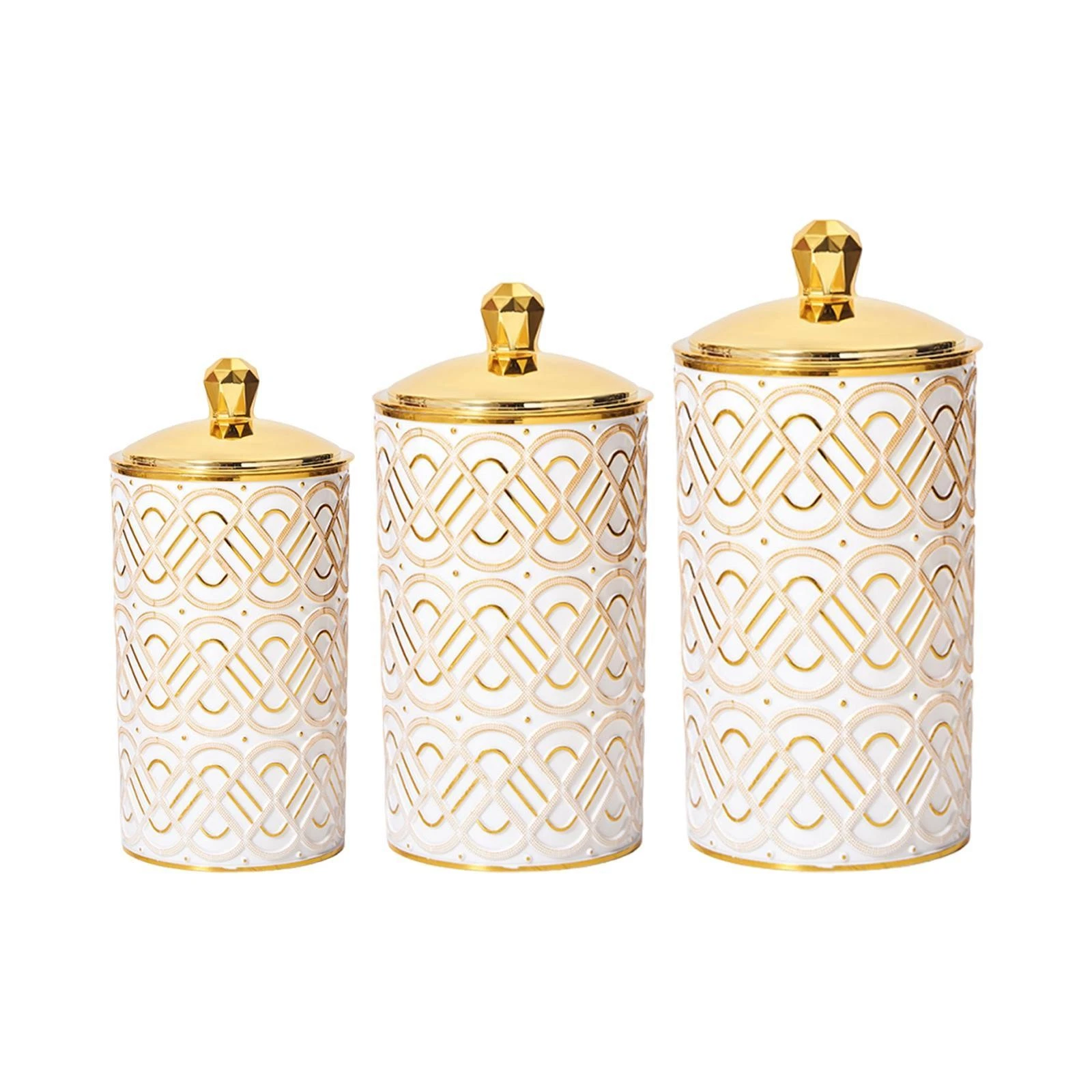 3 Pieces Food Storage Jars with Lid Food Storage Container for Sugar Wedding