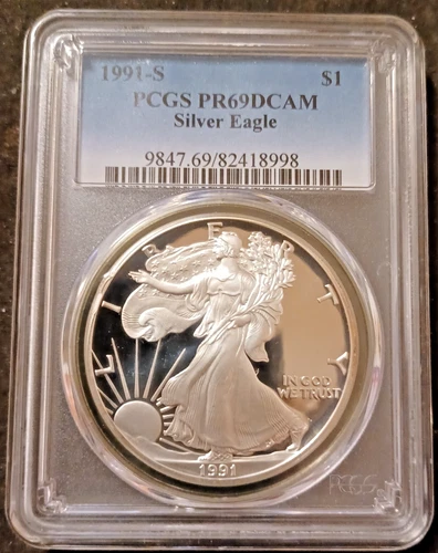 1991-S $1 Proof American Silver Eagle PCGS PR69 DCAM