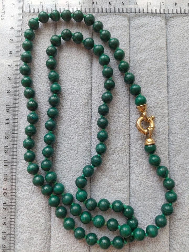 Einzigartige Halskette aus echtem Malachit💚✨️ 82 cm lang