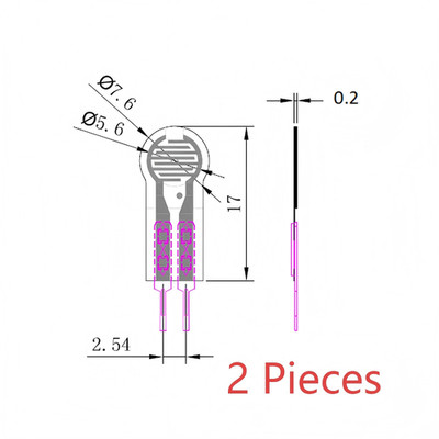 Tactile FSR Sensor 2g-1.5KG Thin Film for Pressure Mapping Solder Pads