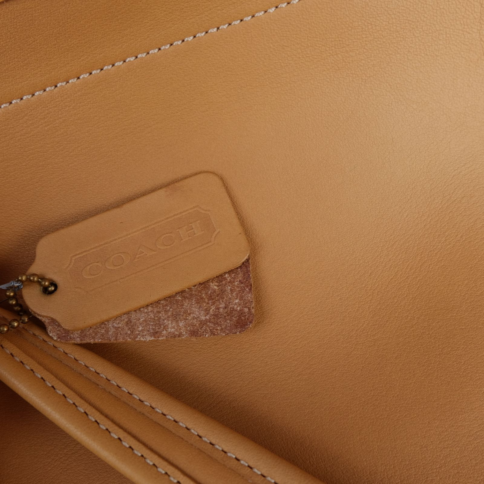 COACH Old Coach Caramel Leather Shoulder Tote Bag Vintage Rare image 8