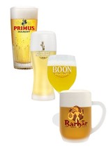 Barbar Primus Boon B De Bruxelles Set Of 4 x 25cl Bargain Belgian Beer Glasses
