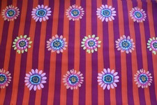 Kaffe Fassett Regency Daisy Stripe Pink Orange Cotton Quilting Fabric 1m