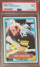 1980 Topps Football 200 Terry Bradshaw Pittsburgh Steelers PSA 9 Nicely Centered