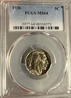 1936 PCGS MS64 PQ! Buffalo Nickel