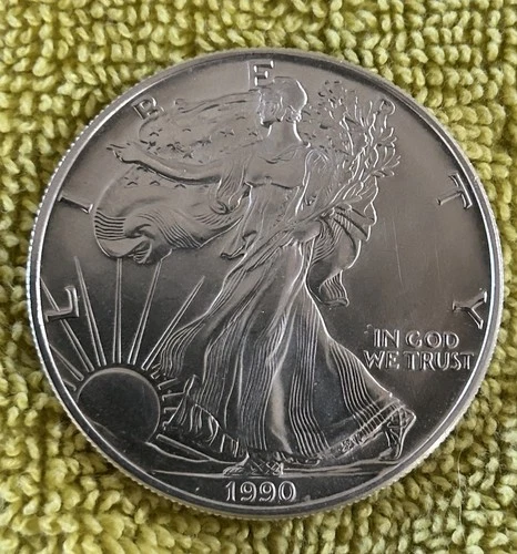 1990 Silver Eagle Coin Auction -  BU Gem!!